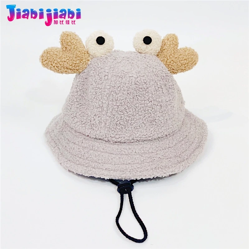 Детская шапка ведро зимняя из овечьей шерсти для мальчиков и девочек детская с