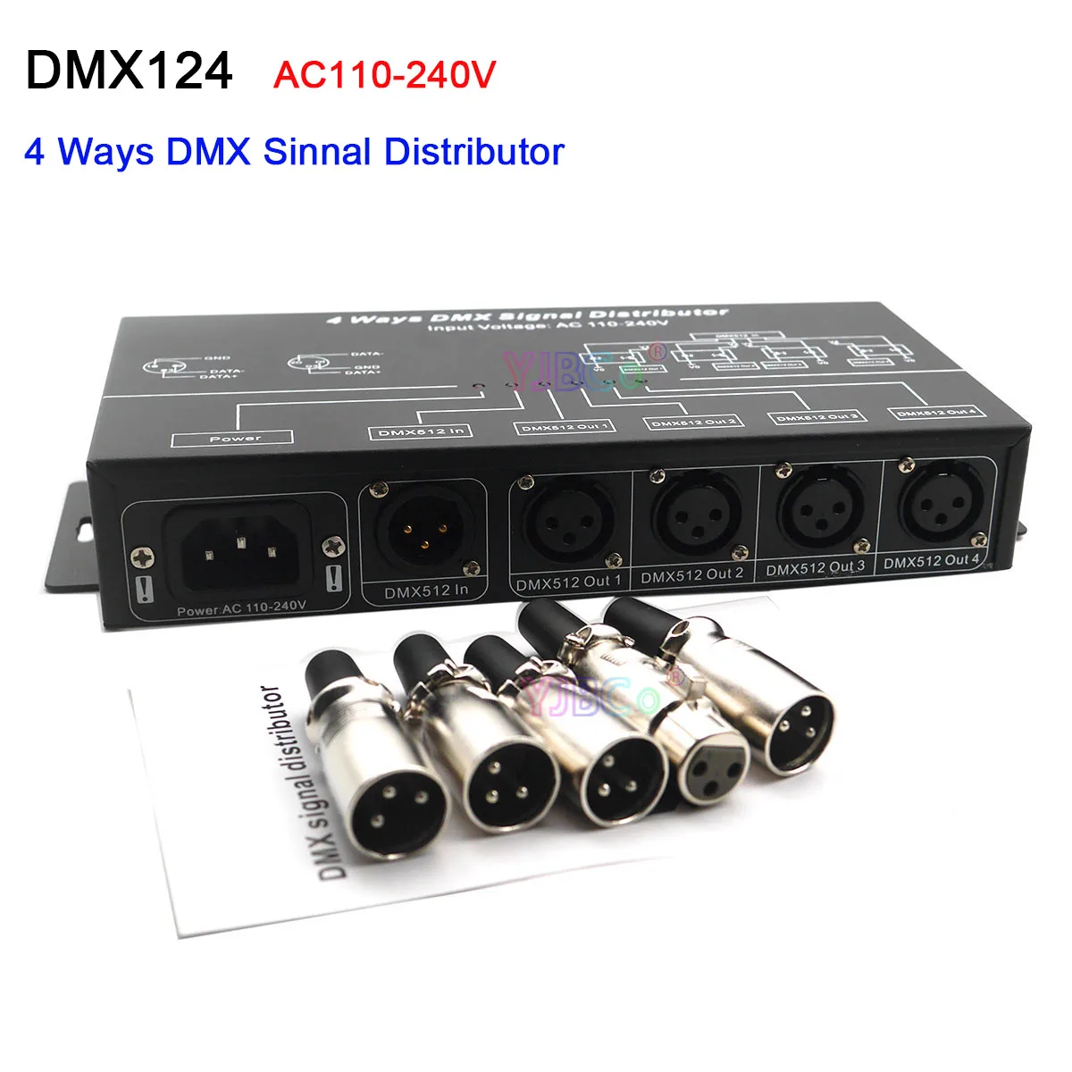 Сплиттер усилителя DMX124 Репитер сигнала DMX 4 канала выхода канальный