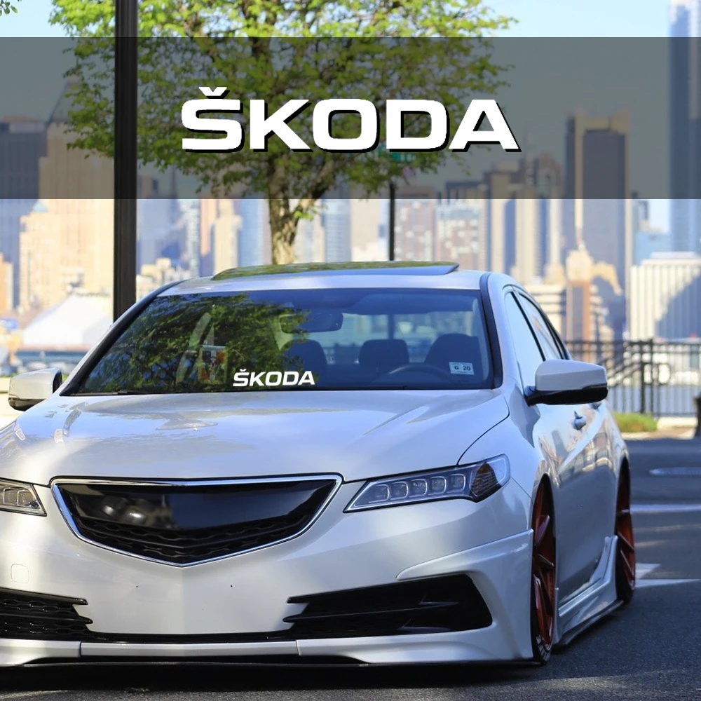 1 шт. наклейки на лобовое стекло автомобиля Стайлинг виниловые аксессуары для SKODA