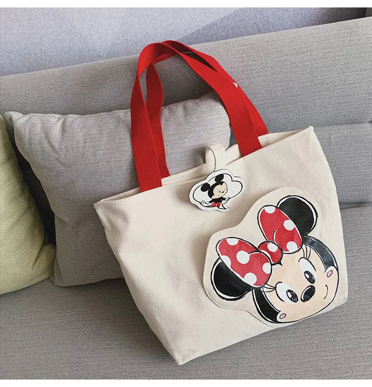Disney новая большая сумка женская сумка милый мультяшный Микки Большая вместительная сумка для девочек Сумка тканевая через плечо сумки кошелек шоппинг