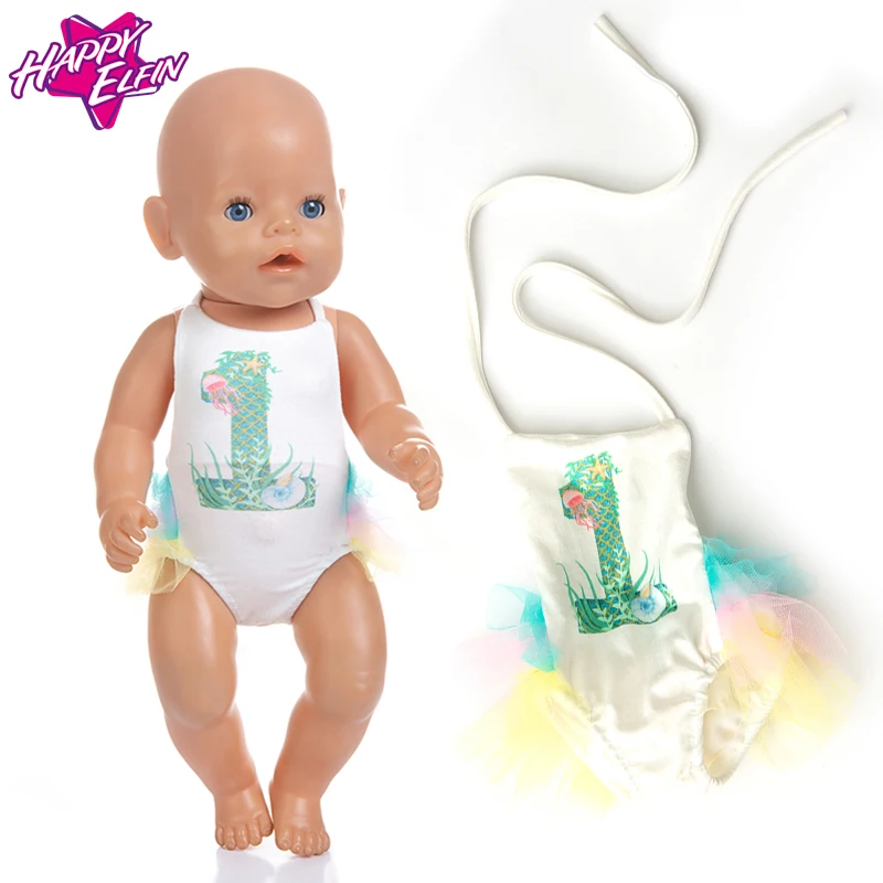 

1pcs Fashion Swim Suit Wear Fit 43cm Baby Born Doll,18 Inch Dolls Clothes And Accessories For Baby Birthday Gift