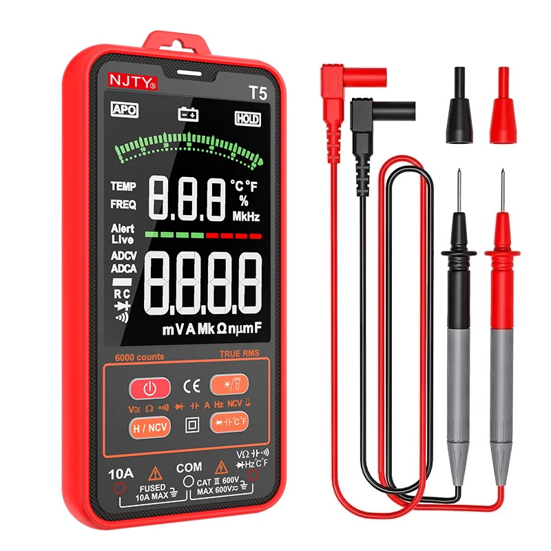 

Digital Multimeter 9999 T-RMS 3.5"LCD Color Display DC AC Voltage Capacitance Ohm Diode multimetro NCV Hz Live wire Tester