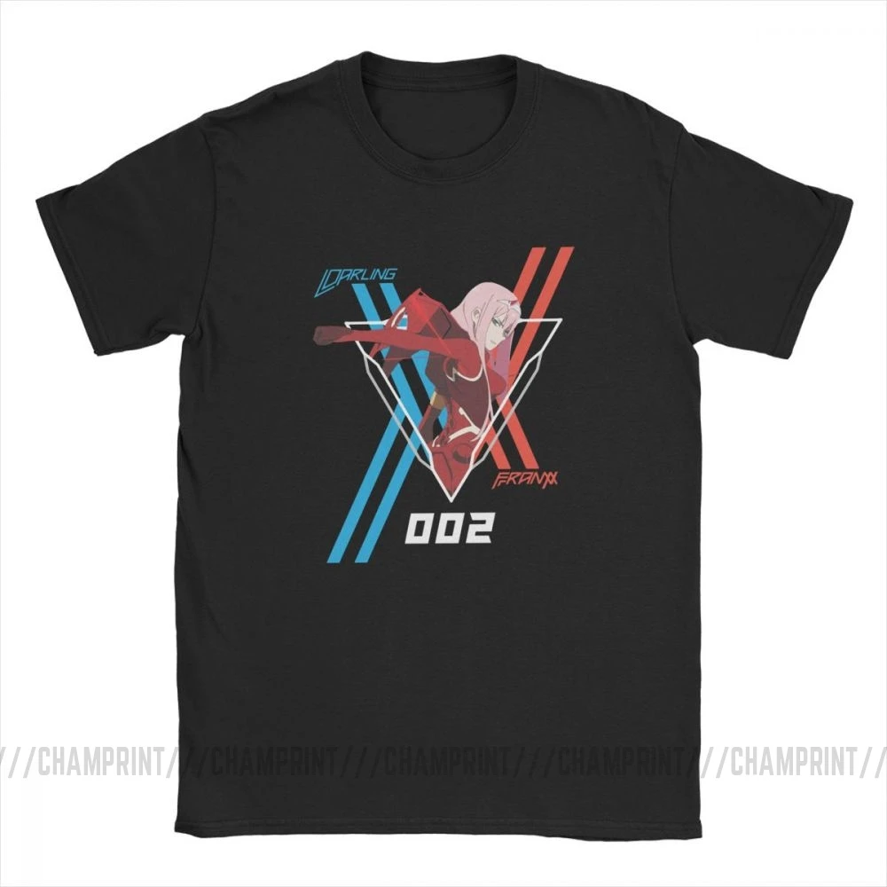Darling 002 In The Franxx Zero Two футболка для мужчин с короткими рукавами хлопковая винтажные