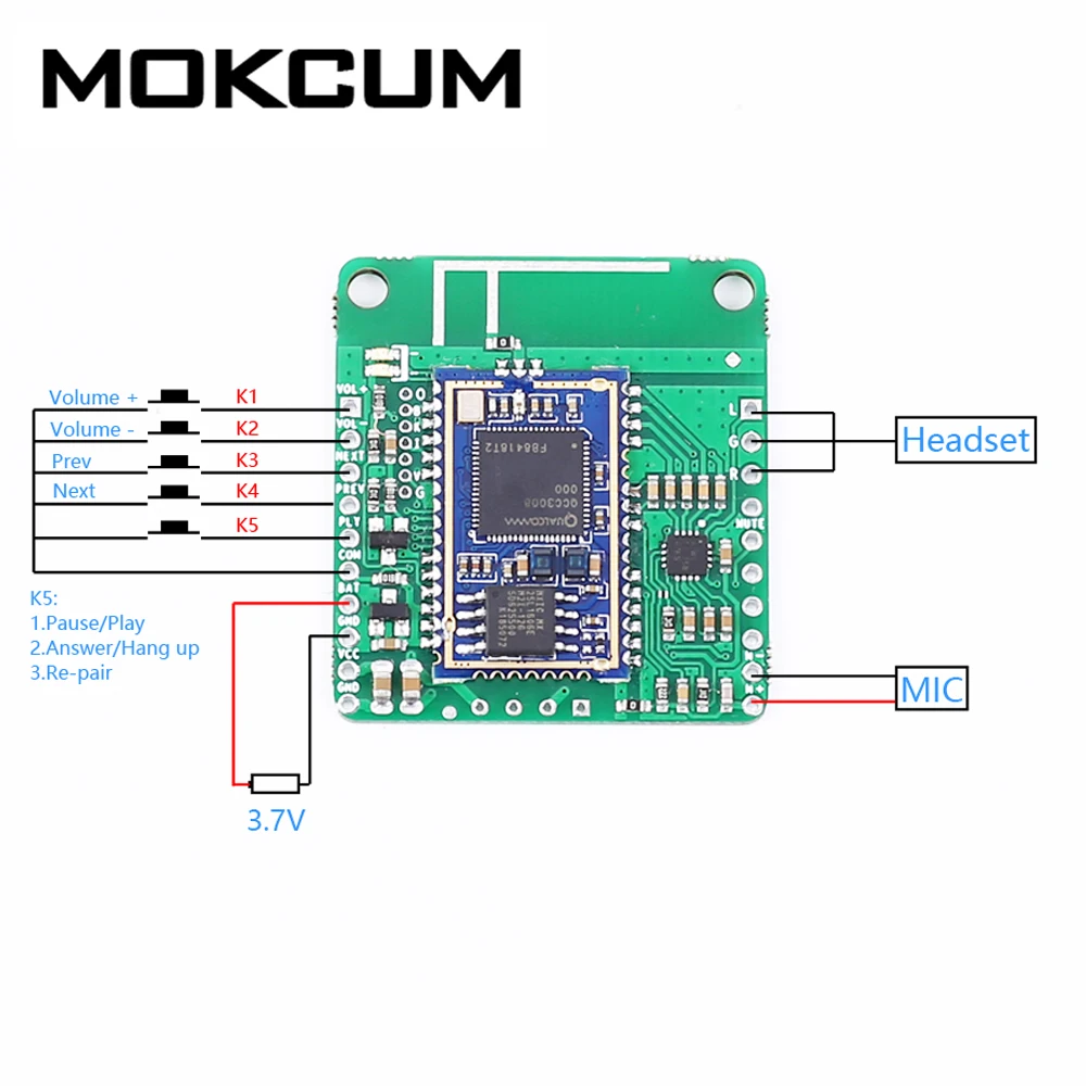 DC 5V наушники вкладыши TWS с Беспроводной Bluetooth аудио приемник модуль BLE5.0 TPA6132 APTX LL