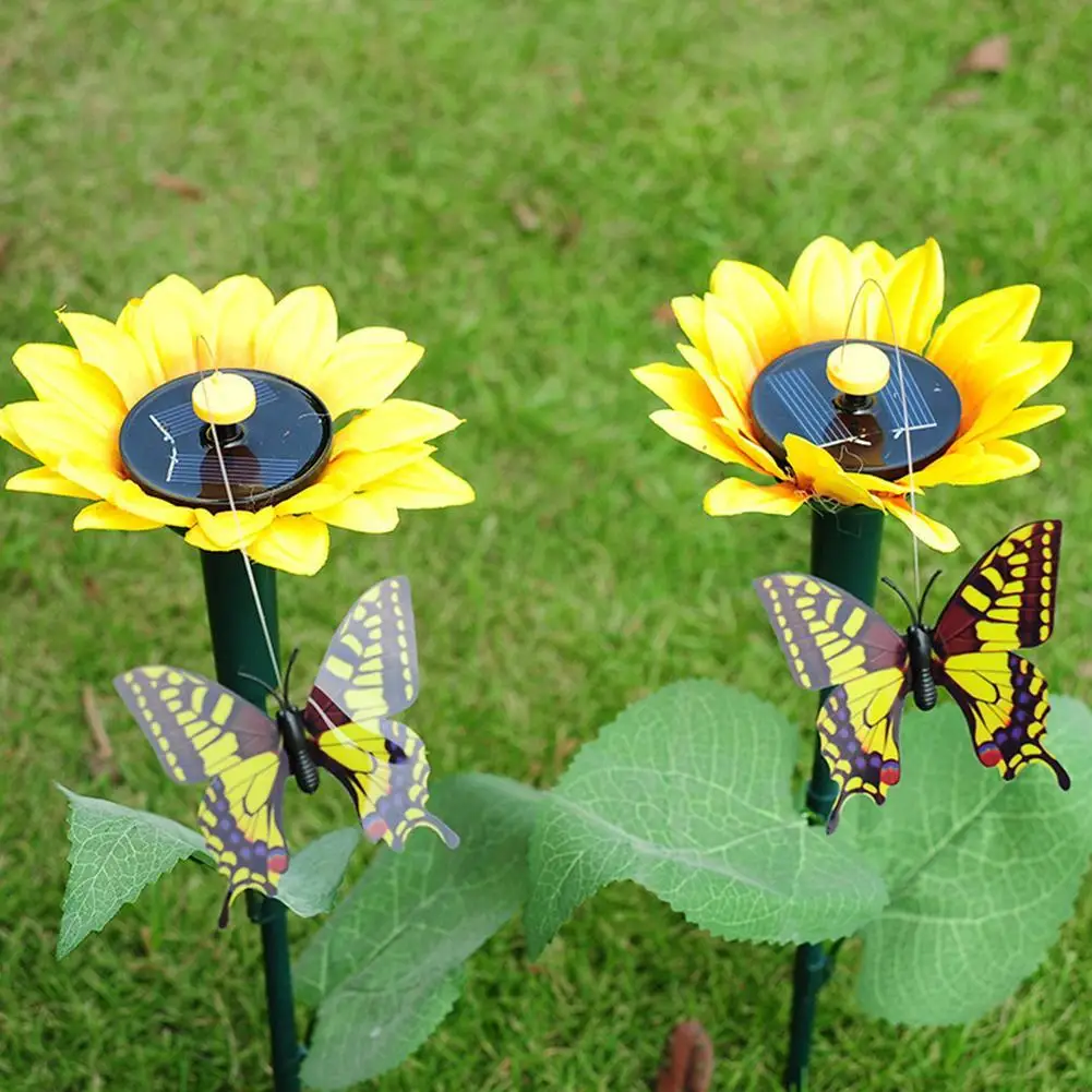 1pcs Gardening Sunflower Decoration Simulation Animal Colorful Butterfly Hummingbird Courtyard Home Yard Grass Plant |