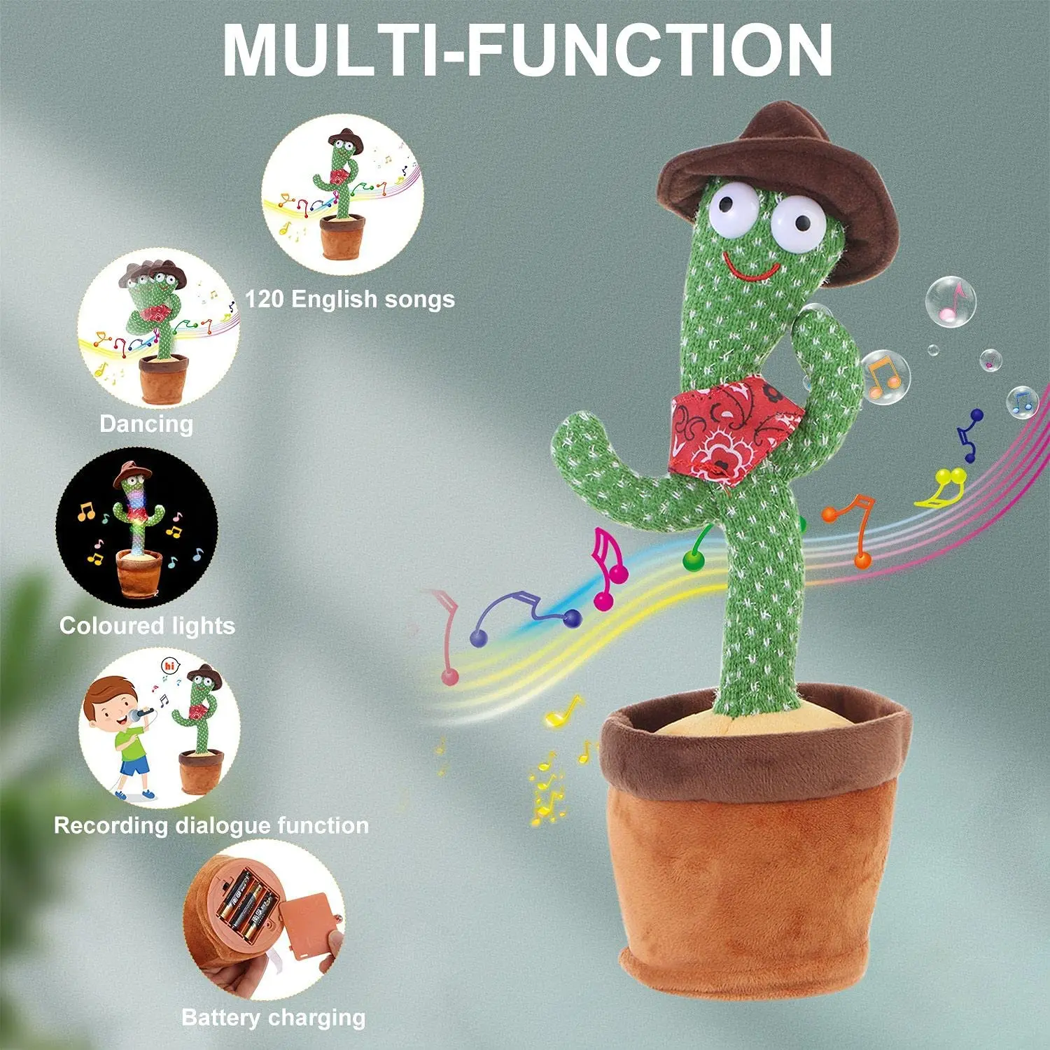 Christmas Gifts Dancing Cactus Electron Plush Toy Soft Plush Doll Babies Cactus That Can Sing And Dance Voice Interactive Bled