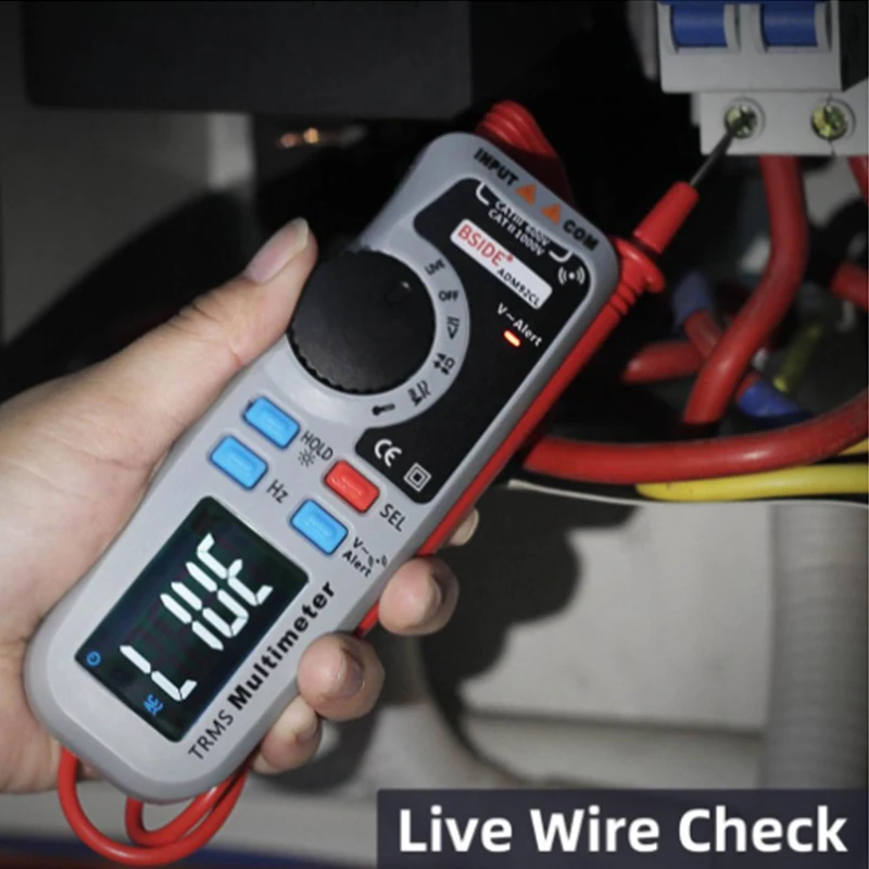BSIDE ADM92CL Color Display Digital Multimeter True RMS Auto Range 6000 TRMS Tester with Live Wire Check Temp Diode Meter Kit |