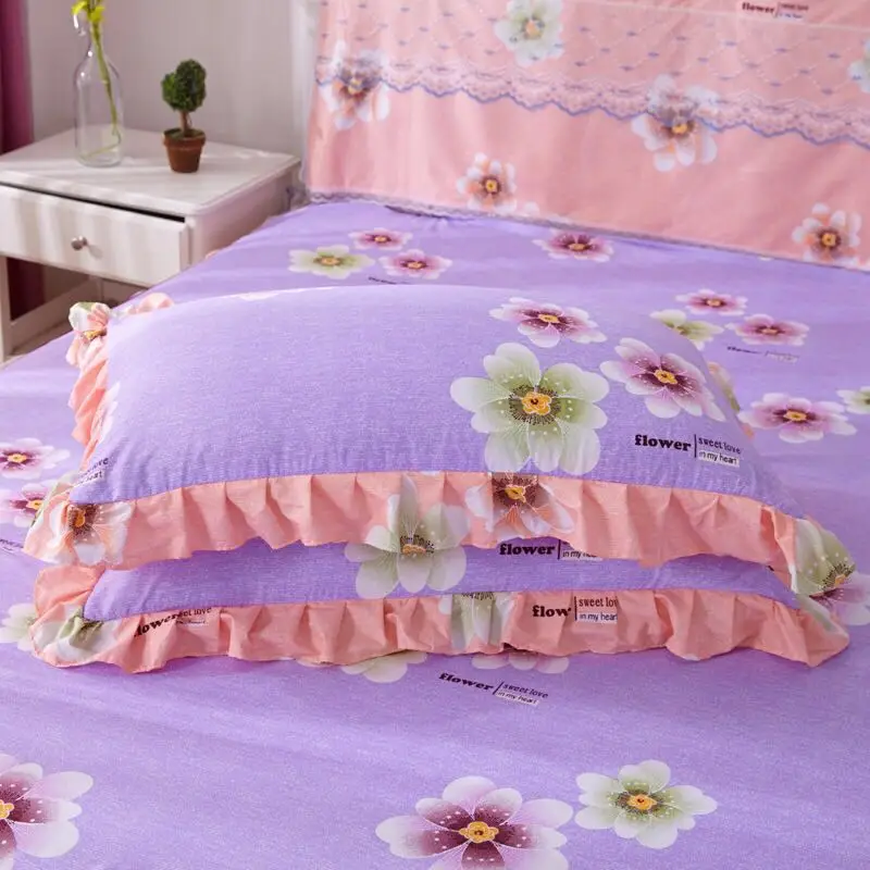 Fashion Simple Lace Bedspread Soft Sanding Bed Skirt Queen Twin King Size Fitted Sheet Double Layer Ruffle | Дом и сад