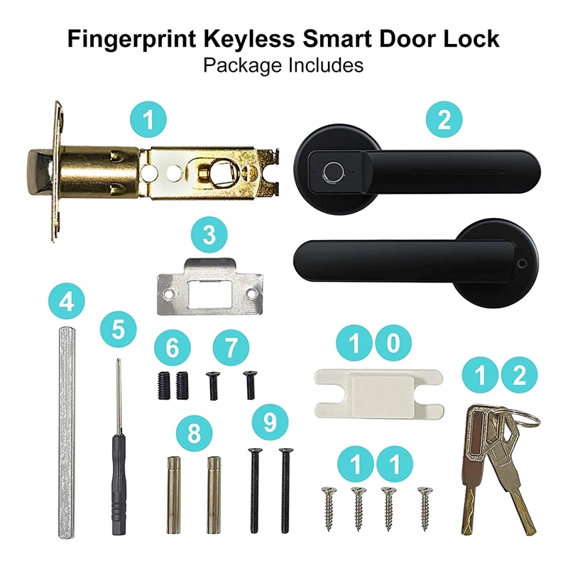 Дверной замок со сканером отпечатков пальцев умный биометрический с безопасной