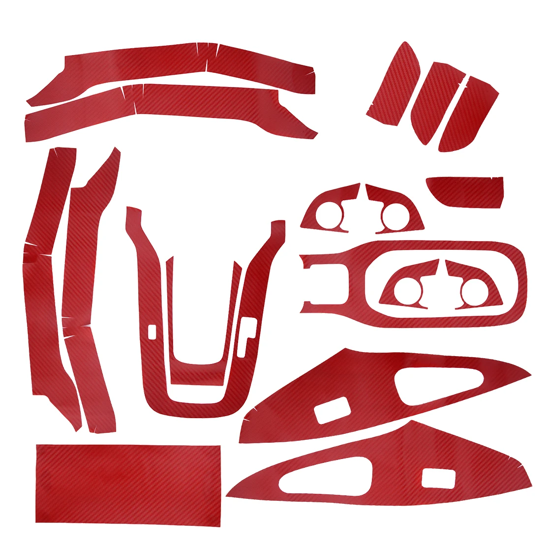 

1Set Red Carbon Fiber Interior Decoration Stickers Decals Kit Car Accessories Fit For Toyota Corolla 2019-2020 LHD