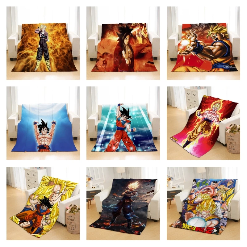 Anime Dragon Ball Printed Flannel Plush Throw Blanket Bedspread Kids Girls Travel Couch Quilt Cover Warm Halloween New | Тематическая
