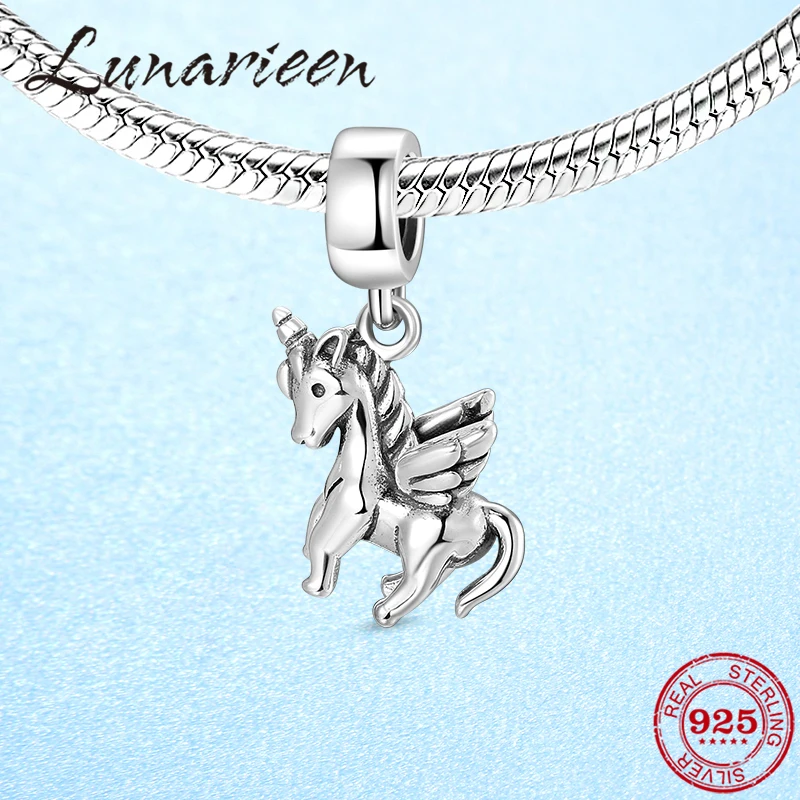 Покровитель Святого единорога высокое качество Стерлинговое Серебро 925 пробы