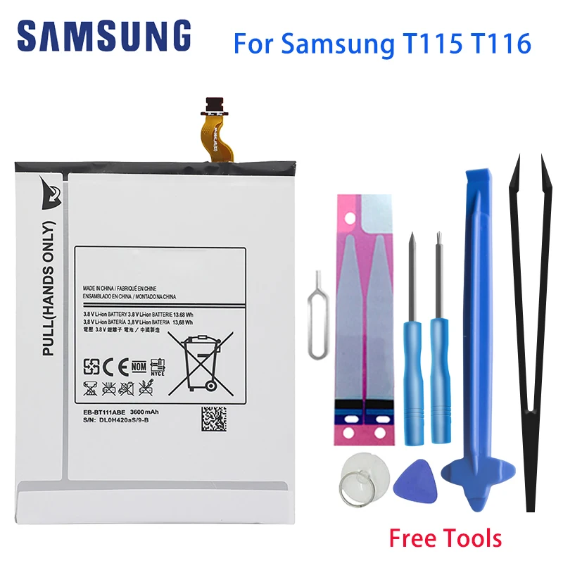 

Оригинальный аккумулятор для планшета Samsung Galaxy T115 T116 EB-BT111ABE 3600 мА ч для Samsung Tab 3 Lite 7,0 дюйма T115 T116 SM-T110 SM-T111