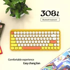 Беспроводная Bluetooth клавиатура и мышь набор симпатичная панк клавиатура Ретро красочная 84 круглая клавиатура цветная Водонепроницаемая клавиатура