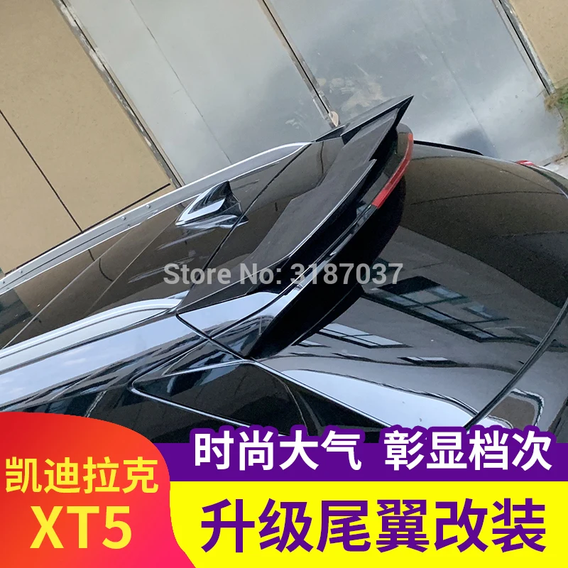 

Для Cadillac XT5 2016 2017 2018 2019 ABS Пластик задний спойлер на крыло, крышу багажник губы загрузки покрытие автомобиля для укладки