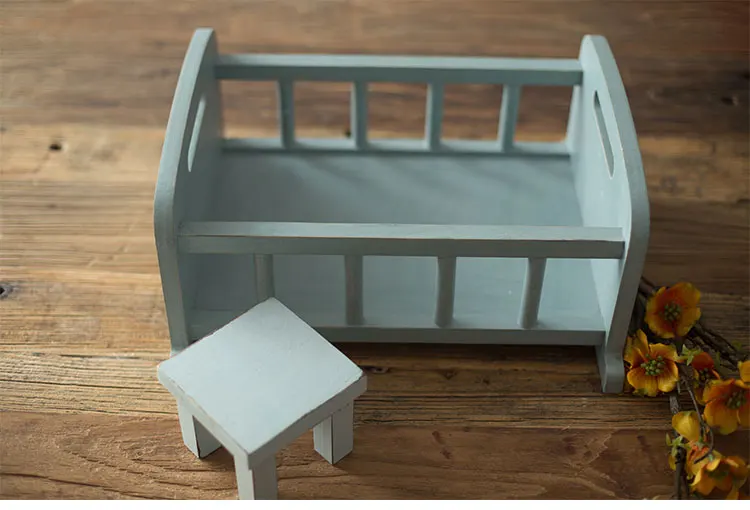 Реквизит для фотосъемки новорожденных Маленькая деревянная кровать фотостудии