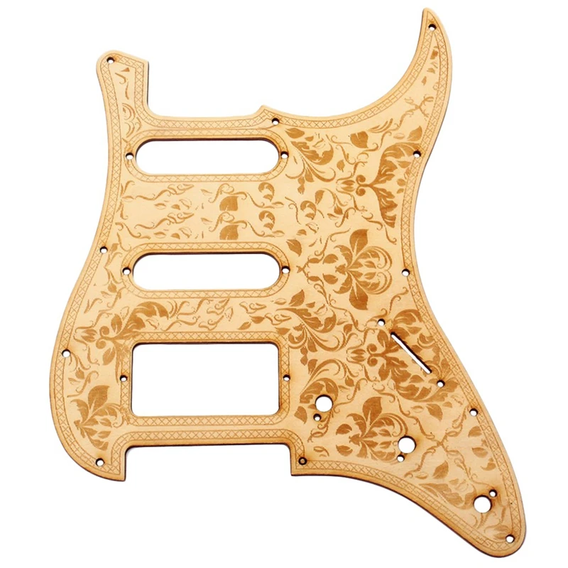 Ssh деревянная Гитара Pickguard клен дерево с декоративным цветочным узором для Fender St
