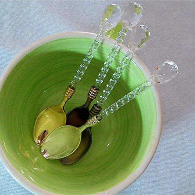 Продаваемая кристальная ручка чайная кофейная ложка для мороженого десертный