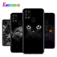 cute black cat staring eyes for samsung galaxy a12 m31 m10 m10s m20 m21 m30 m40 m60s note 20 10 plus ultra lite phone case