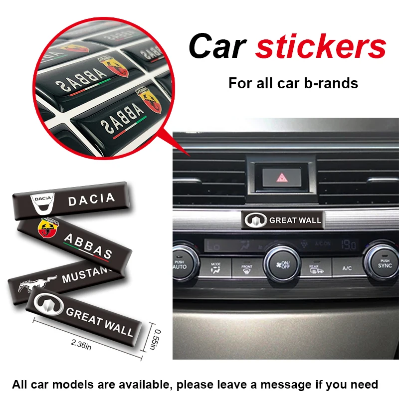 

10pcs Car Stickers Interior Rectangle Small Stickers for Peugeot 308 Partner 307 206 207 208 3008 407 406 408 Car Accessories