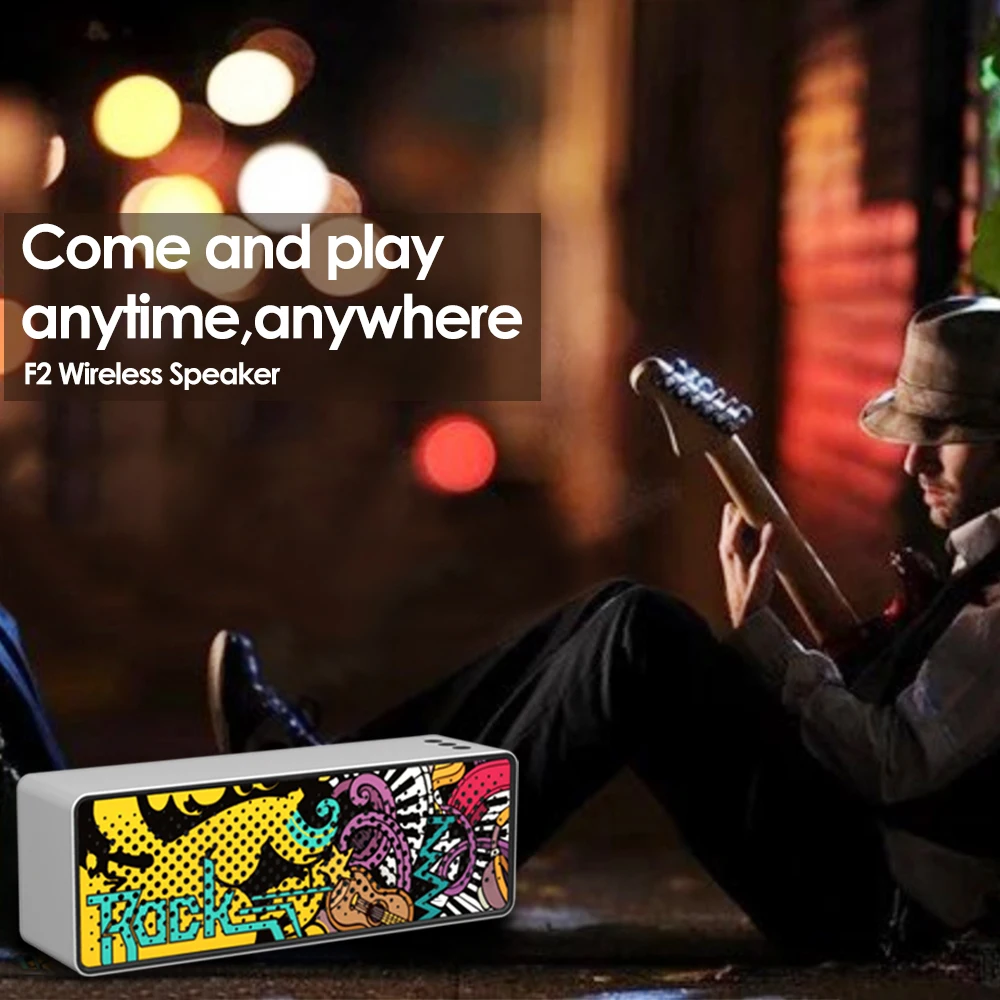 F2 Портативная Беспроводная колонка звуковая коробка Bluetooth громкий динамик BT 4 2
