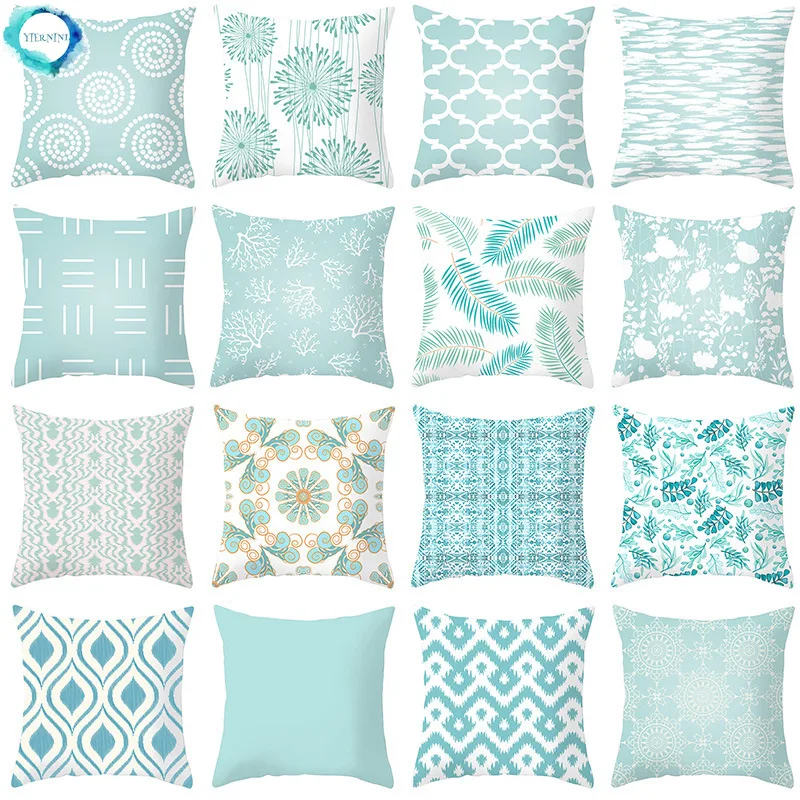 Светильник синий дым полиэстер с геометрическим принтом Декоративная Наволочка