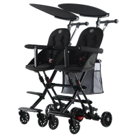 double twin baby walking tool children foldable lightweight split infant baby second child with baby trolley