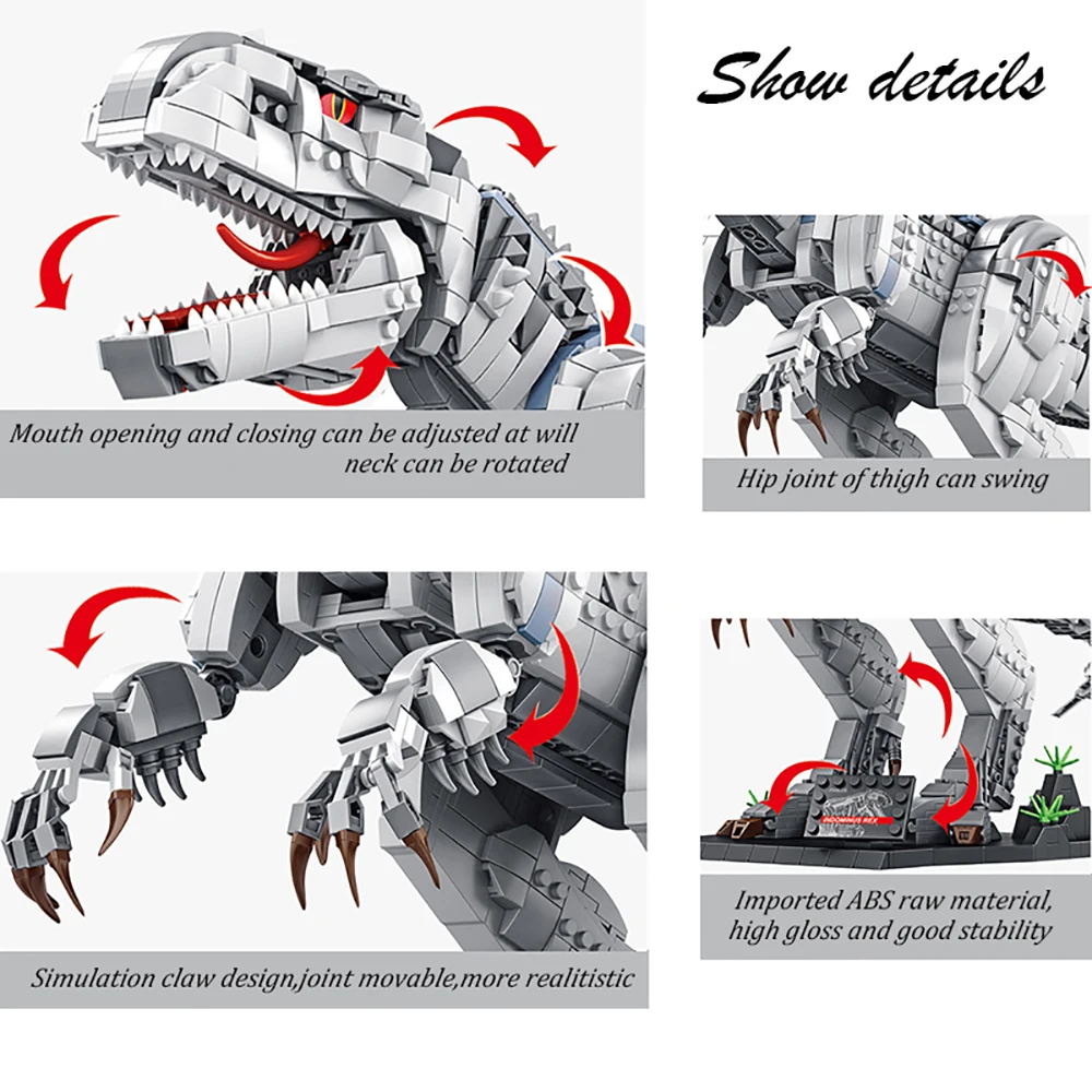 

Jurassic Dinosaur Figures Bricks Tyrannosaurus DIY Dinosaurios Building Blocks Toy Dinosuar Christmas Gifts For Adult Children