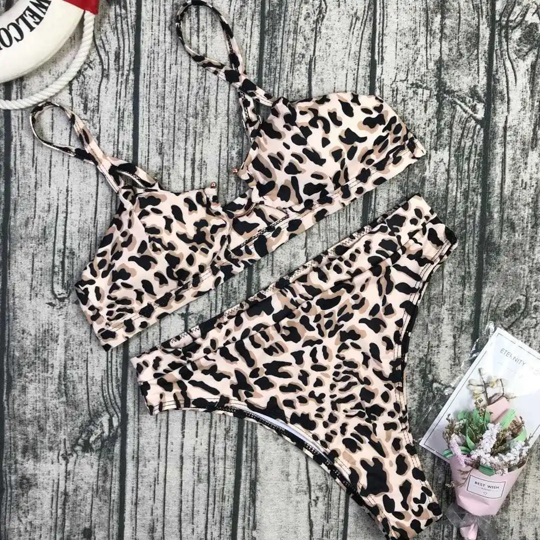 

Summer sexy ladies swimsuit leopard-print bikini two-piece swimsuit