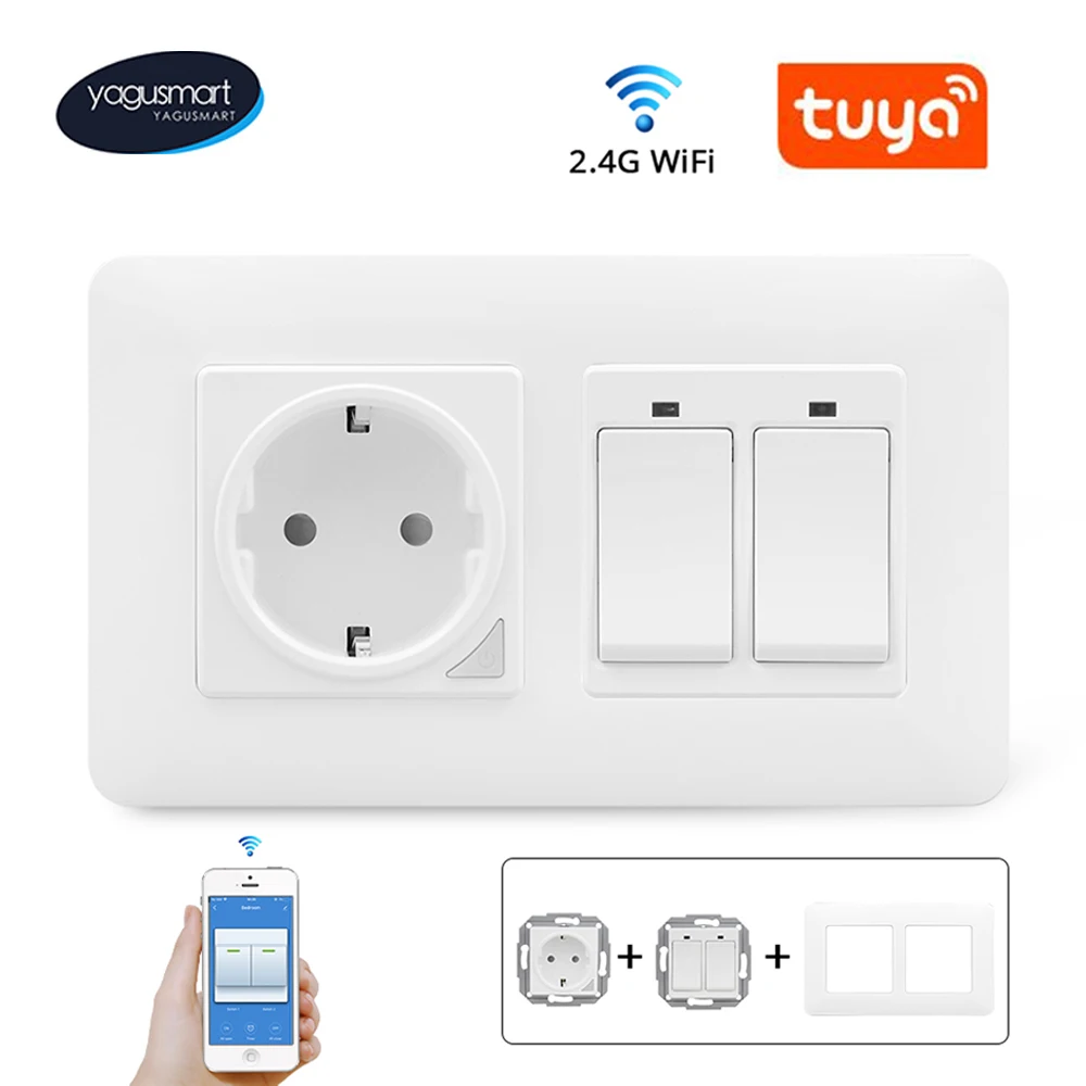 

Умная розетка Yagusmart Tuya с поддержкой Wi-Fi и голосовым управлением
