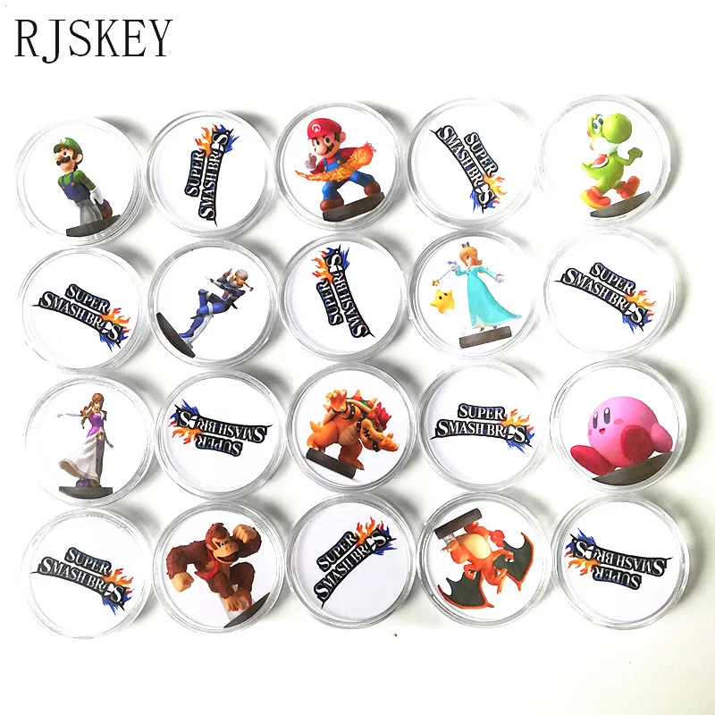 20 шт. Коллекционная монета карта Amiibo Super Smash Bros Настройка данных Ntag215 NFC тег стикер Печатный NS switch Wiiu Быстрая