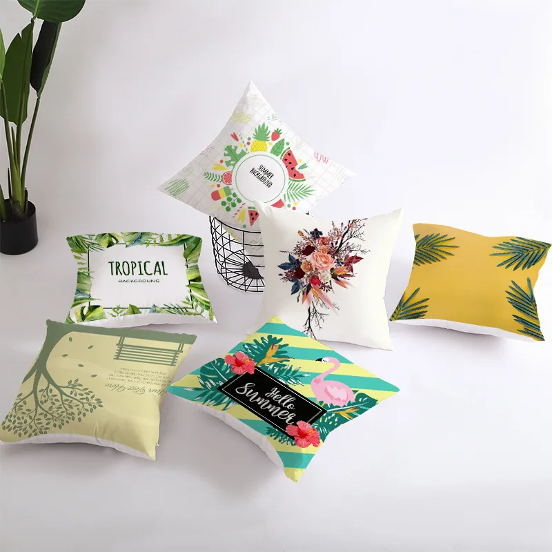 

Plant Series Digital Printing Sofa Cushion Car Sofa Pillow Cushion Pillow Cover Home Furnishing Wholesale