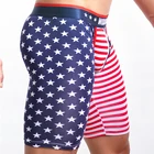Мужское нижнее белье, боксеры с флагом США, короткие штаны, трусы-боксеры, мужские трусы для пениса, плавательные шорты с мешочком, трусы с низкой талией