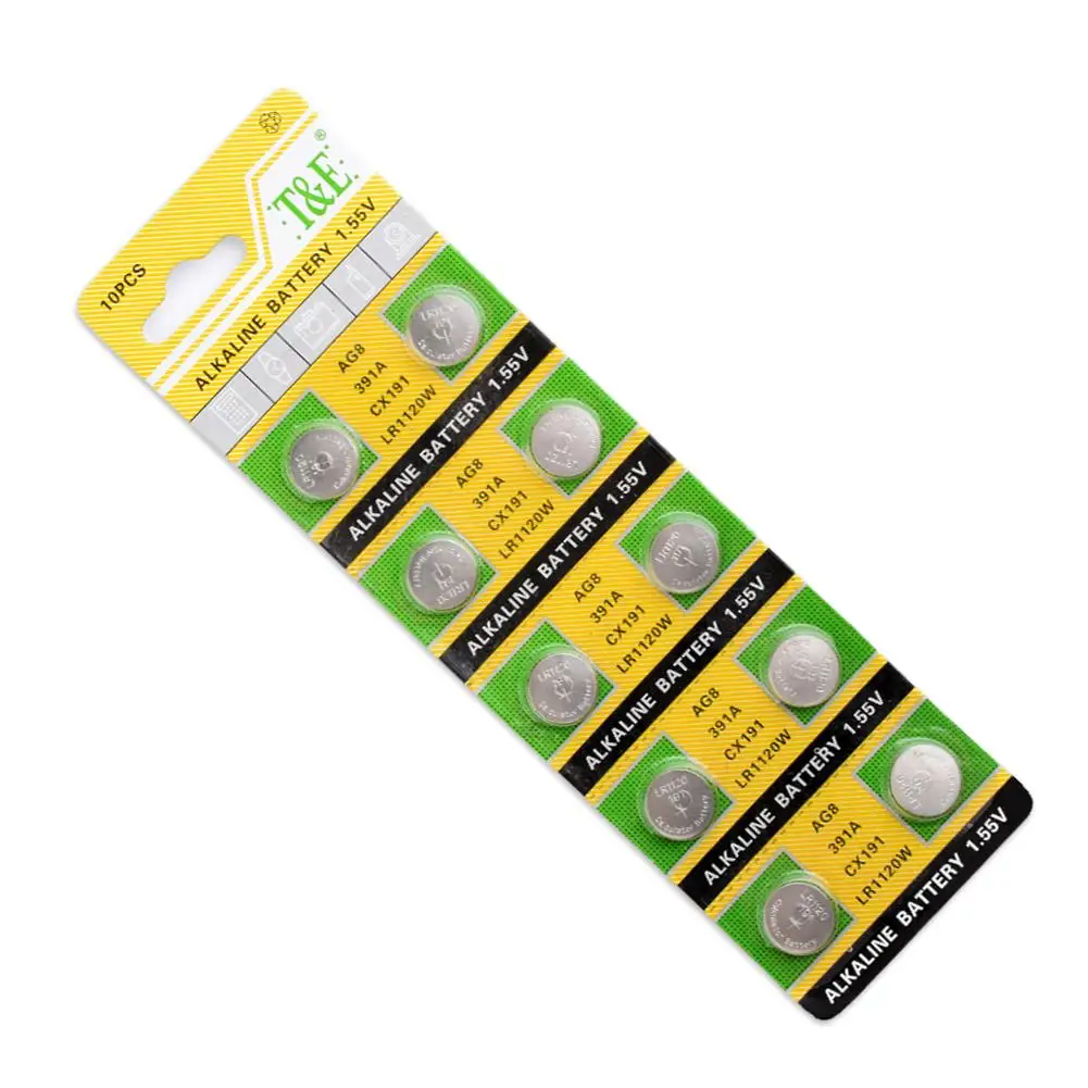 

AG8 391 SR1120W SR55 TR1120 Alkaline Coin Cell Button Batteries For Watch x 50 LR1120 191 V381 V391 AG8 Button Coin Cell