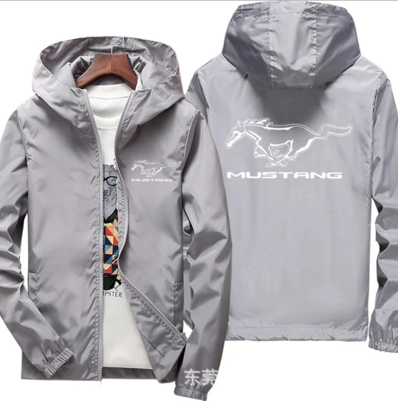 

2021 Motorcycle Jacket Windproof for MUSTANG logo Jacket Mobike Riding Hooded Suit Windbreaker Sweatshirts Racing zipper Coat