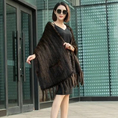 Новый высококачественный импортный шарф из меха норки для расширенной женской