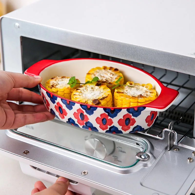 Керамическая миска для риса посуда выпечки поднос пиццы пищевая тарелка ручная