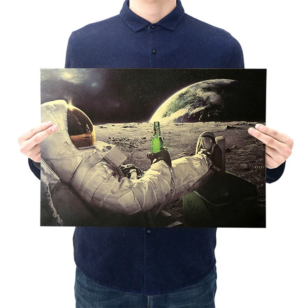 

Astronaut And Coke Posters Prints Kraft Paper Living Bedroom Bar Restaurant Coffee Room Poster Stickers For Wall Creative Decor