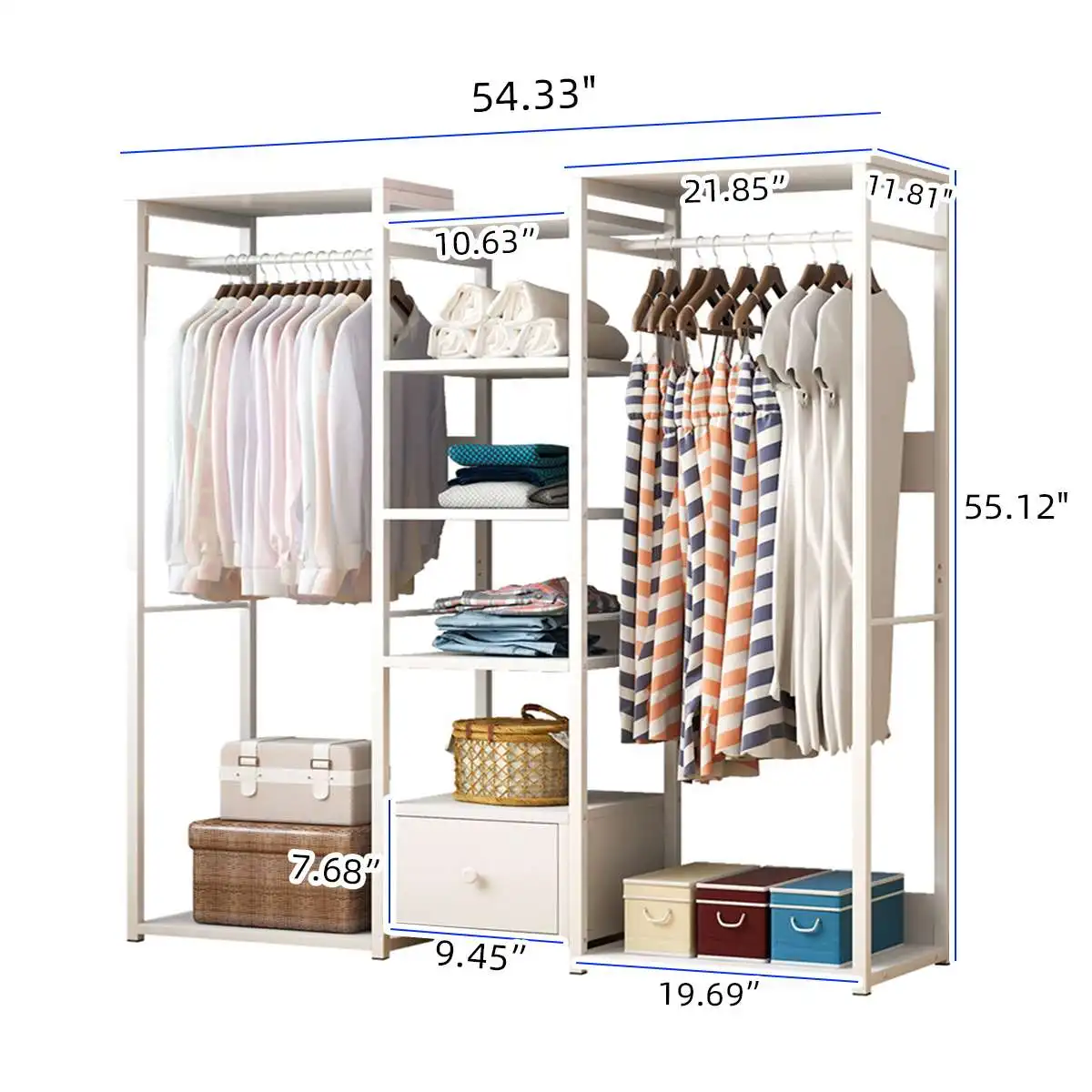 

Simple Coat Rack Large Capacity Bedroom Wardrobe Closet Clothes Hanger Mutifunctional Fashion Storage Organizer Floor Shelf