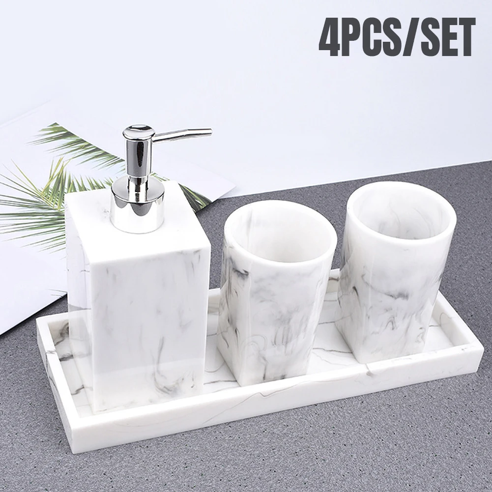 

4 шт., полимерный дозатор для туалетного мыла с мраморным узором