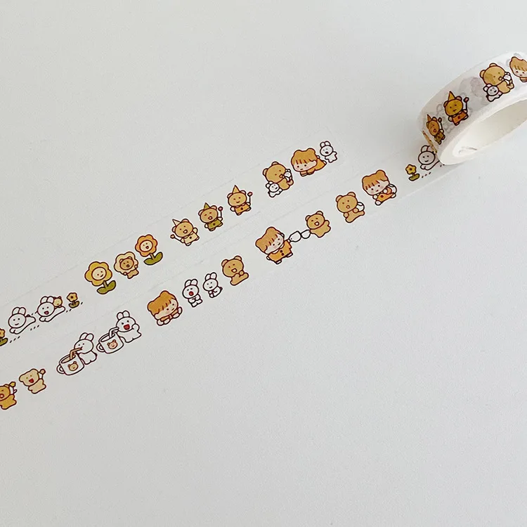 Корейские Ins милые девушки васи ленты 5 м мультфильм Медведь Цветок Ручная