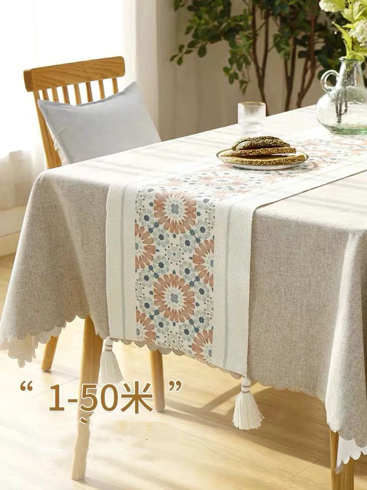 1 шт. льняная хлопковая скатерть с кисточкой чайный столик для обуви чехол шкафа