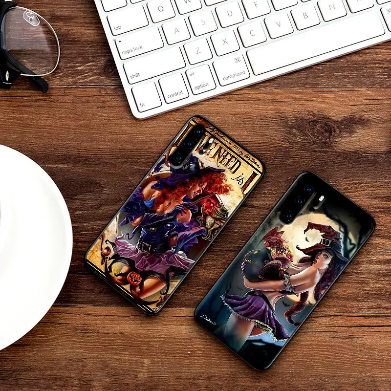 Сексуальный мультфильм кошка девушка Хэллоуин для huawei Y6 Y7 Y9 Prime 2019 mate 10 20 Pro Nova2 3 4