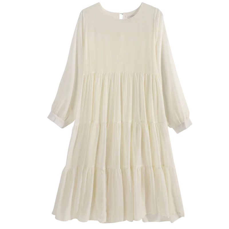 

Женское шифоновое платье с длинным рукавом, повседневное длинное пляжное платье в Корейском стиле, осень 2021