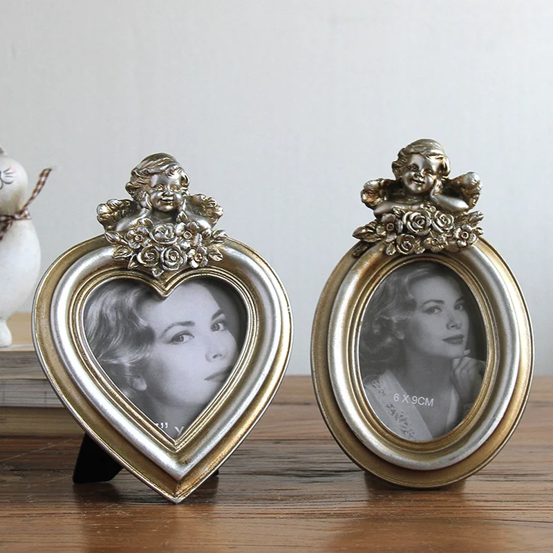 Винтажные фоторамки для картины Купидон Золотая рамка ребенка держатель