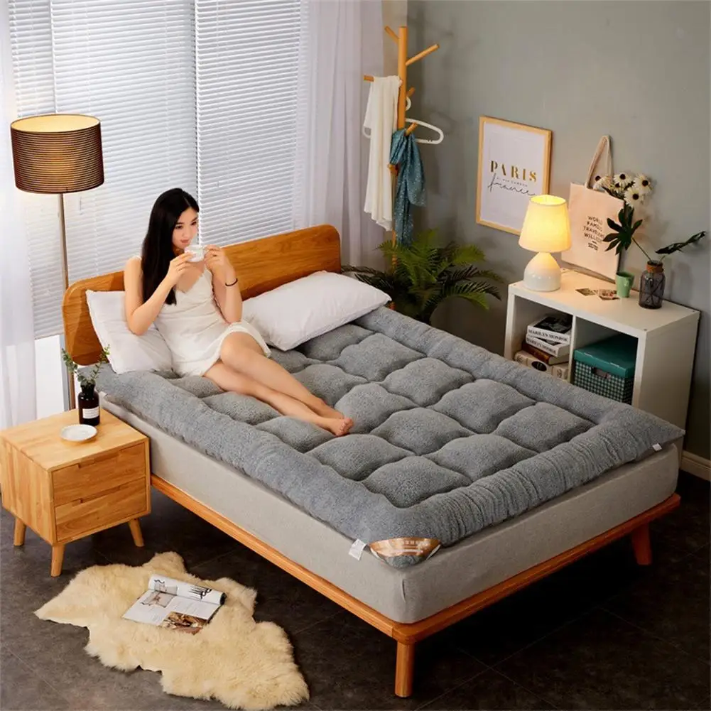 Мягкий кашемировый складной матрас татами из ягненка постельное белье для