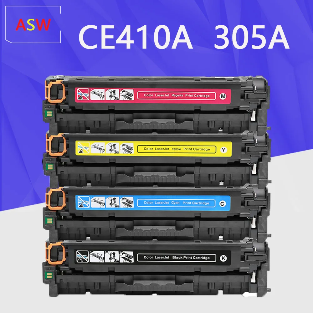 305A CE410 Совместимость тонер картридж CE410A CE411A CE412A для струйного принтера HP laserJet