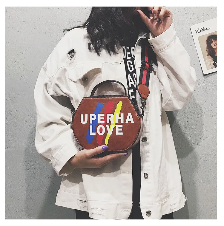 Корейская версия трехмерной шестиугольной небольшой квадратной сумки с