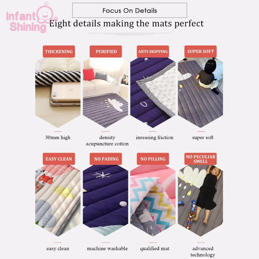Коврик детский игровой 140x195x2 5 см с возможностью машинной стирки|baby play mat|mat childplay