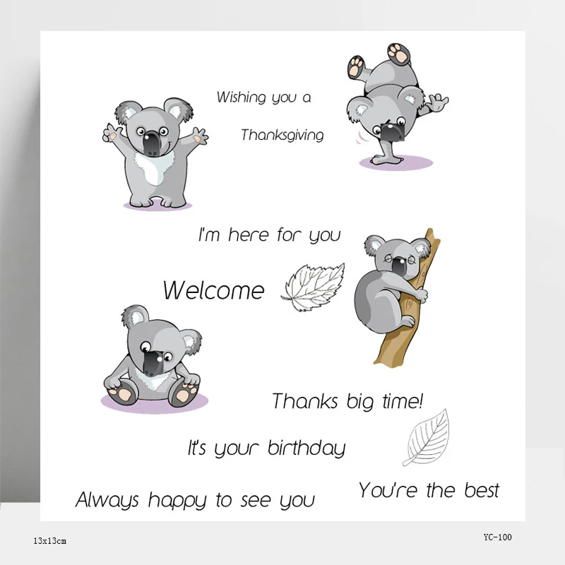 

Koala Transparent Silicone Stamps/Seal for DIY Scrapbooking/Photo Album Decorative Card Making Clear Stamps Supplies